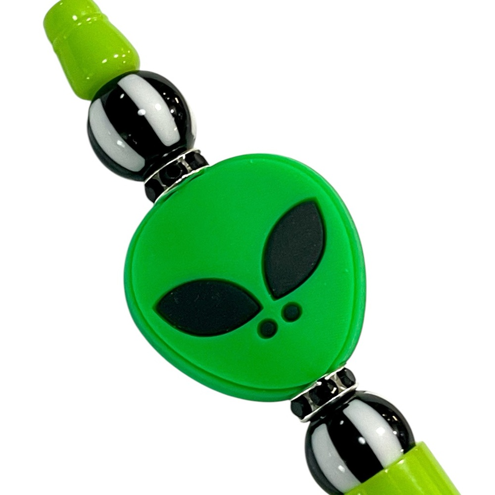 New green alien ballpoint ink pen
